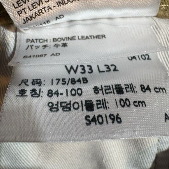 Levi’s 502 Warm Jeans Mens 33x32 Big E Taper Fit Khaki Stretch Casual Pants - Picture 10 of 15